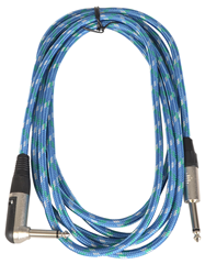 Guitar Lead 6M Braided Straight to Right Angle 1/4